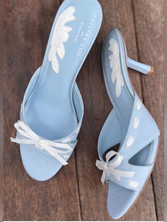 Gianni Bini Shoes - Caelynn Bell for Gianni Bini Womens Meredith Heels Lake Blue Size 11 Sandals NIB